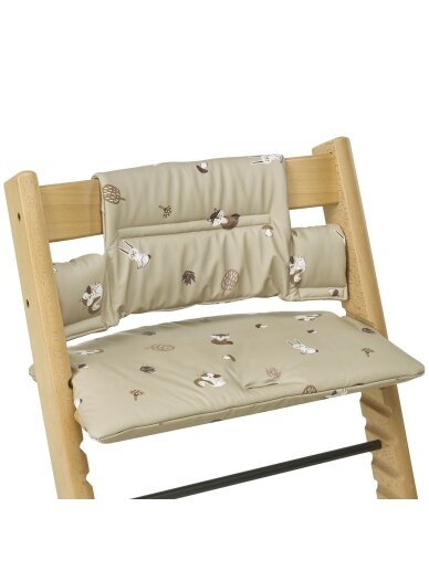 Highchair cushion for growth chair, Meyco Baby (Forest animal sand) 3