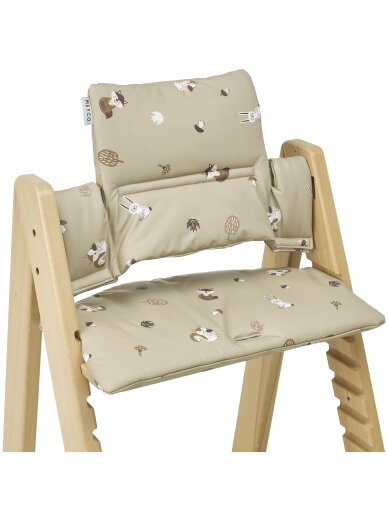 Highchair cushion for growth chair, Meyco Baby (Forest animal sand) 5