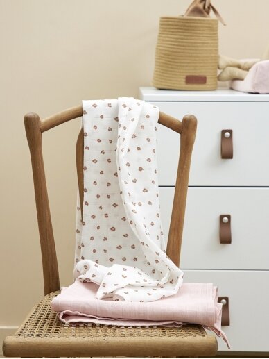 Gauze (muslin) diaper set, 2pcs.,120x120, Meyco Baby (Mini Panther Soft Pink) 1 Gauze (muslin) diaper set, 2pcs.,120x120, Meyco Baby (Mini Panther Soft Pink) 1
