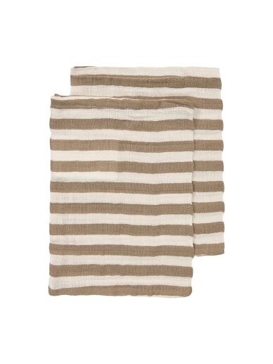 Muslin diapers set, 2 pcs. 30x30, Meyco Baby Stripe Taupe