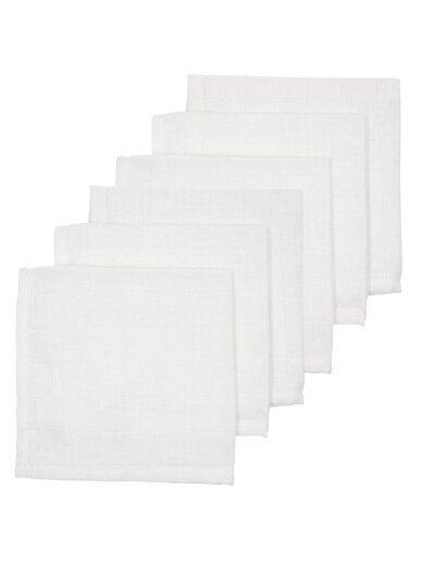 Muslin diapers set, 6 pcs. 30x30, Meyco Baby (White)