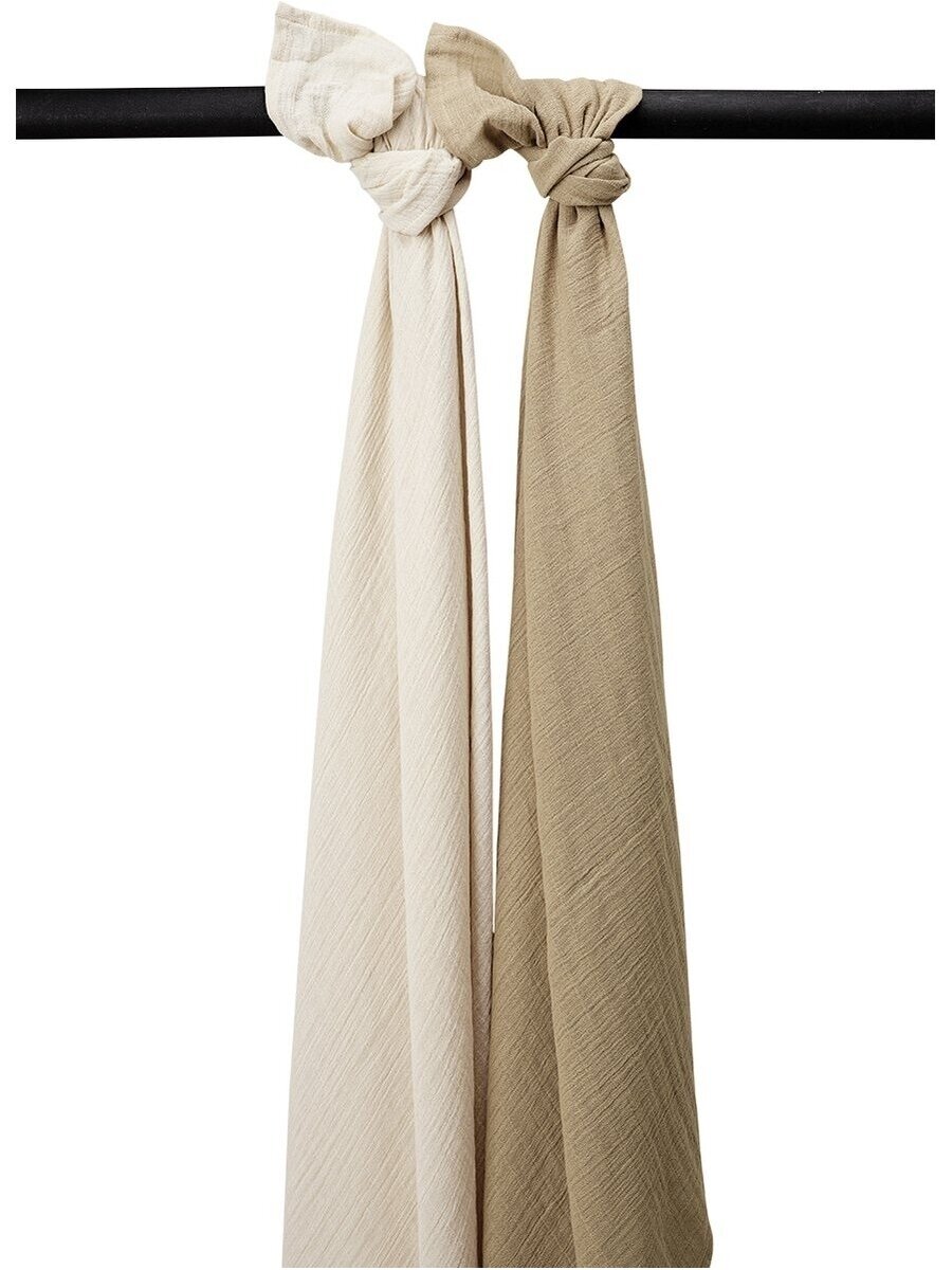 Gauze (muslin) diaper set, 2pcs.,120x120, Meyco Baby (Uni soft sand/taupe)