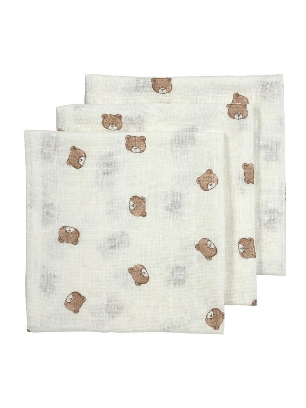 Meyco Muslin Cloths Bear Multicolor, 70x70 cm, 3 pcs