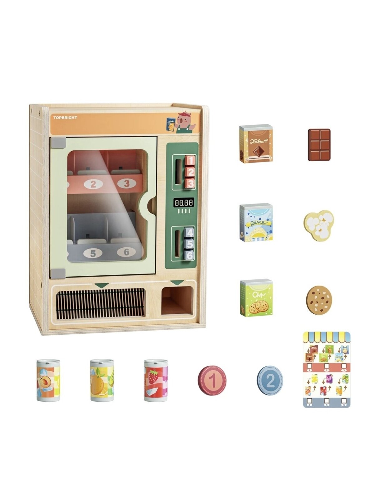 Shop & Go Wooden Vending Machine, Top Bright 1