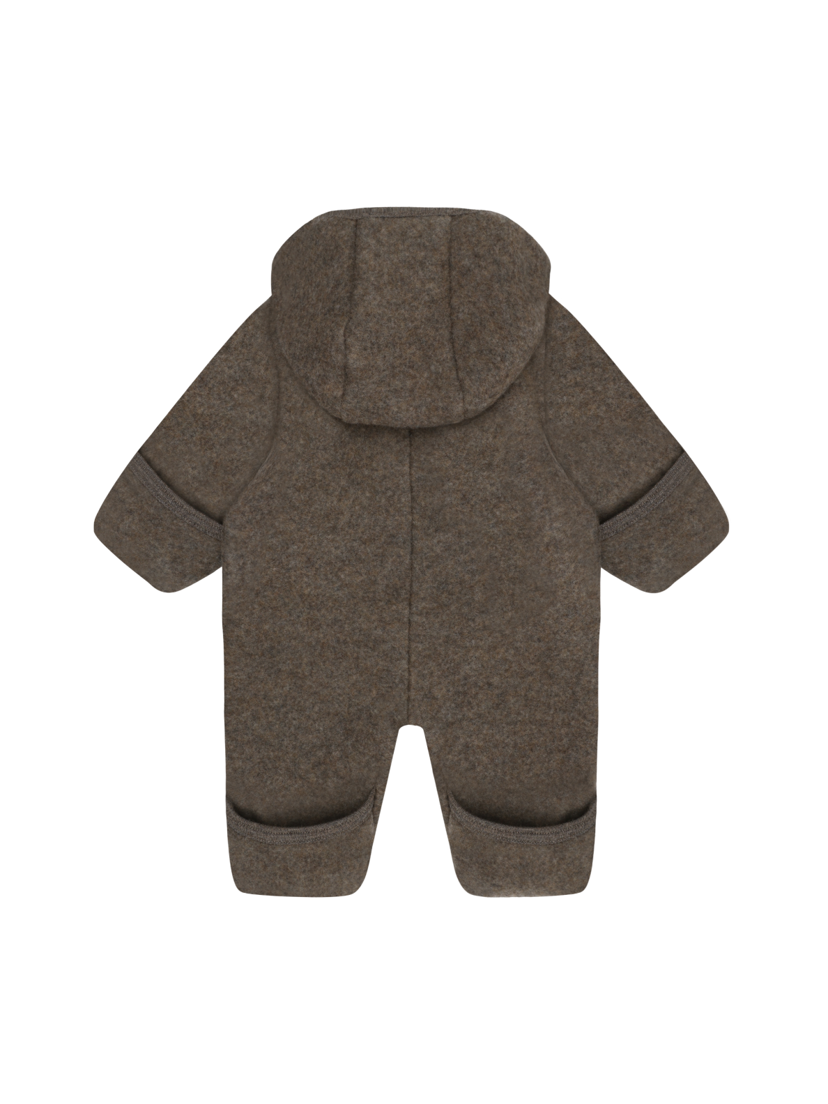 Merino wool jumpsuit with hood HUTTEliHUT Brown melange 2