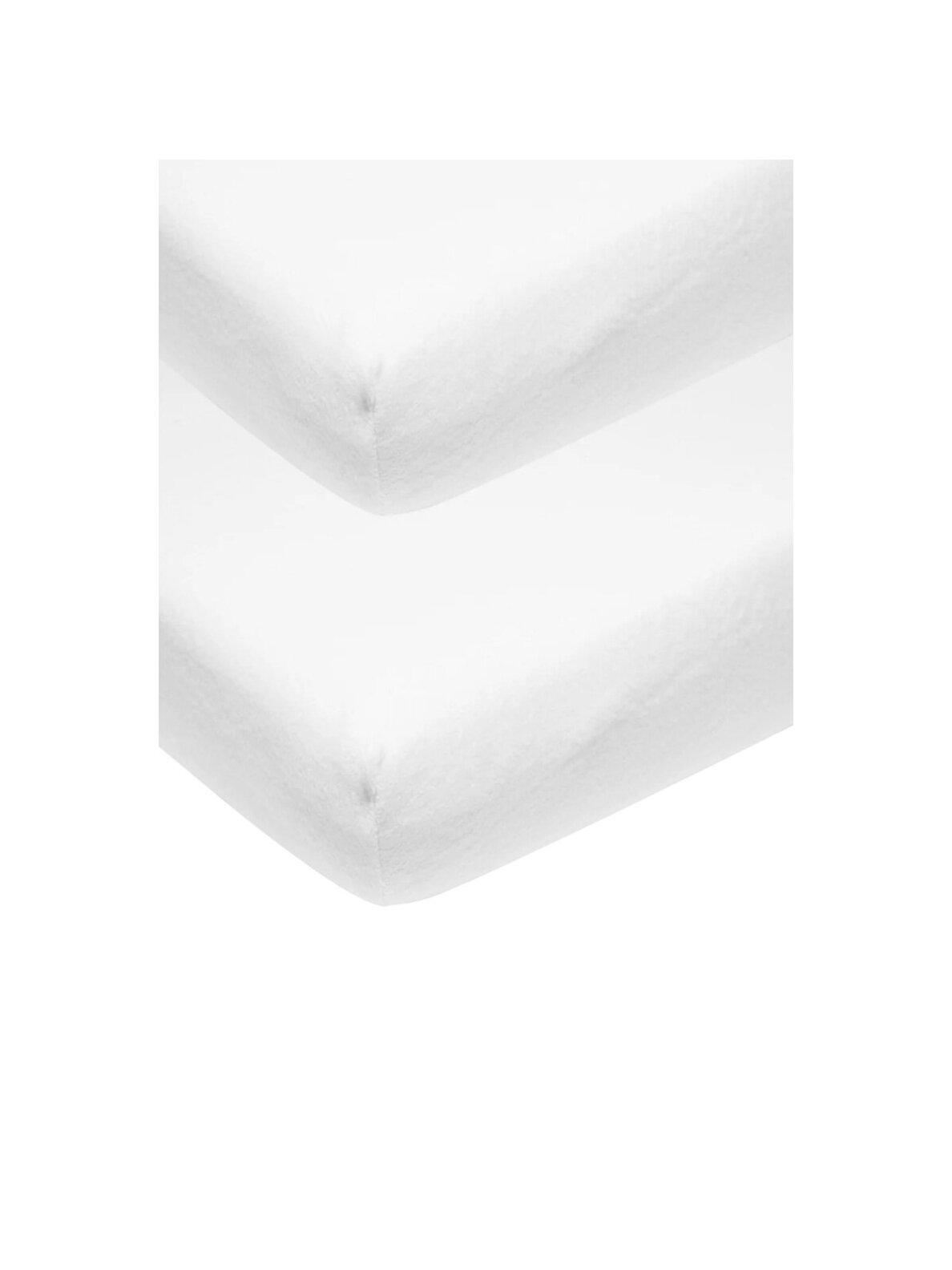 MEYCO BABY Molton Stretch protective fitted sheet, white, 40x80/90 cm, 2 pcs
