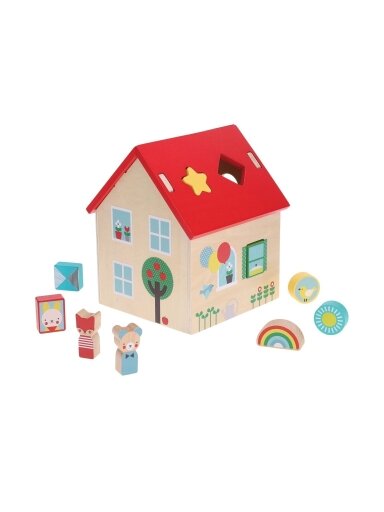 Wooden shape sorting set, 9 pcs, 18 months+ Petit collage