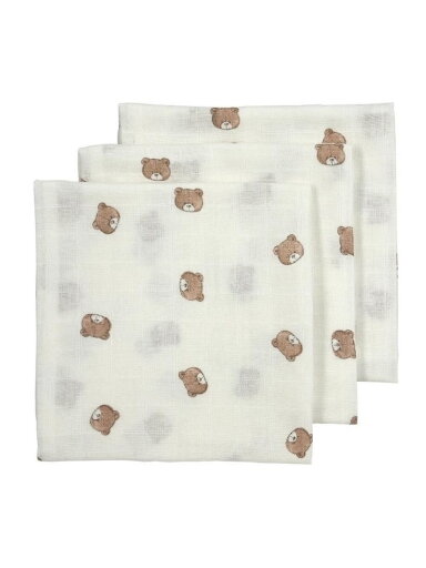 Meyco Muslin Squares Bear Multicolor, 30x30 cm, 3 pcs Meyco Muslin Squares Bear Multicolor, 30x30 cm, 3 pcs