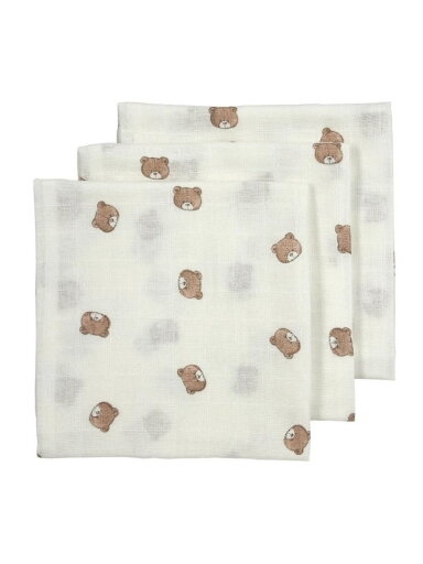 Meyco Muslin Cloths Bear Multicolor, 70x70 cm, 3 pcs Meyco Muslin Cloths Bear Multicolor, 70x70 cm, 3 pcs