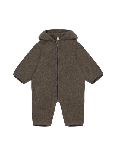 Merino wool jumpsuit with hood HUTTEliHUT Brown melange Merino wool jumpsuit with hood HUTTEliHUT Brown melange