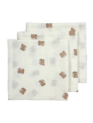 Meyco Muslin Cloths Bear Multicolor, 70x70 cm, 3 pcs Meyco Muslin Cloths Bear Multicolor, 70x70 cm, 3 pcs