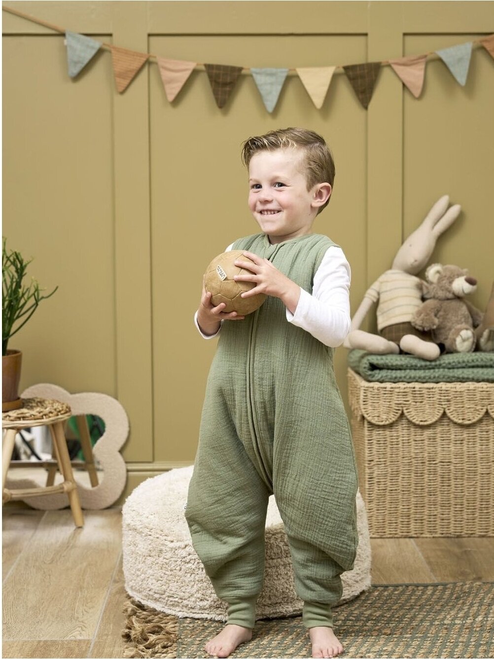 Baby sleep overall winter jumper, TOG 2.0, Meyco Baby 104 cm Olive green 1 Baby sleep overall winter jumper, TOG 2.0, Meyco Baby 104 cm Olive green 1