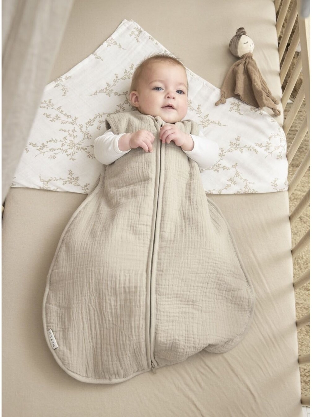 Sleeping bag for baby, 70cm TOG 2.0, Meyco Baby (Sand) 1 Sleeping bag for baby, 70cm TOG 2.0, Meyco Baby (Sand) 1