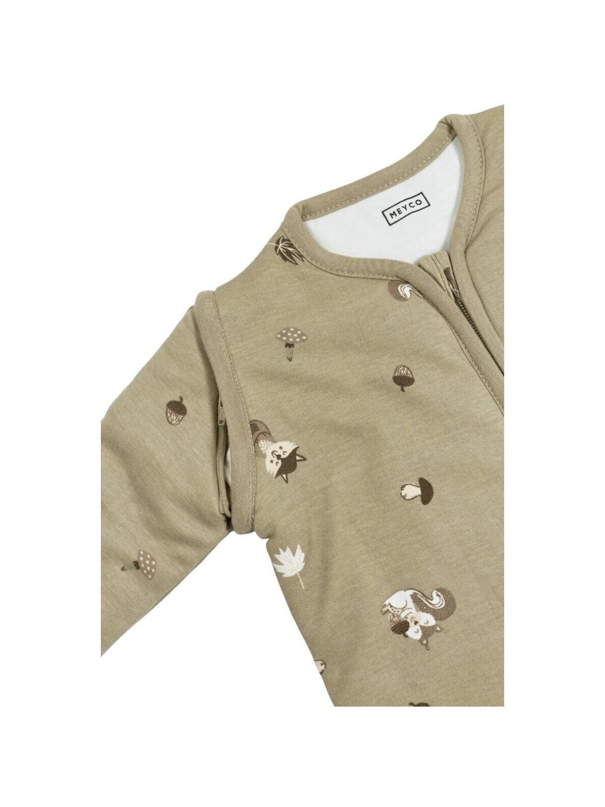 Sleeping bag with detachable sleeves 110 cm, TOG 2.5, Meyco (Forest Animals Sand) 2 Sleeping bag with detachable sleeves 110 cm, TOG 2.5, Meyco (Forest Animals Sand) 2