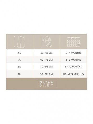 Sleeping bag for baby, 60 cm TOG 2.0, Meyco Baby (Olive green) 6