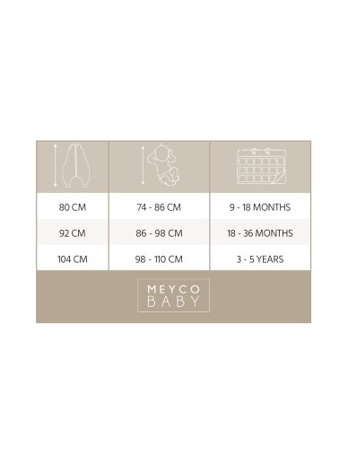 Baby sleep overall winter jumper, TOG 2.0, Meyco Baby, Slub greige, 80cm 3 Baby sleep overall winter jumper, TOG 2.0, Meyco Baby, Slub greige, 80cm 3