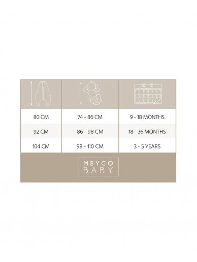 Baby sleep overall winter jumper, TOG 2.0, Meyco Baby 92 cm Sand 5 Baby sleep overall winter jumper, TOG 2.0, Meyco Baby 92 cm Sand 5