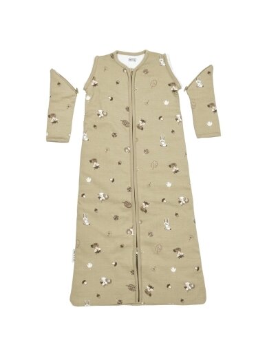 Sleeping bag with detachable sleeves 110 cm, TOG 2.5, Meyco (Forest Animals Sand) 1 Sleeping bag with detachable sleeves 110 cm, TOG 2.5, Meyco (Forest Animals Sand) 1
