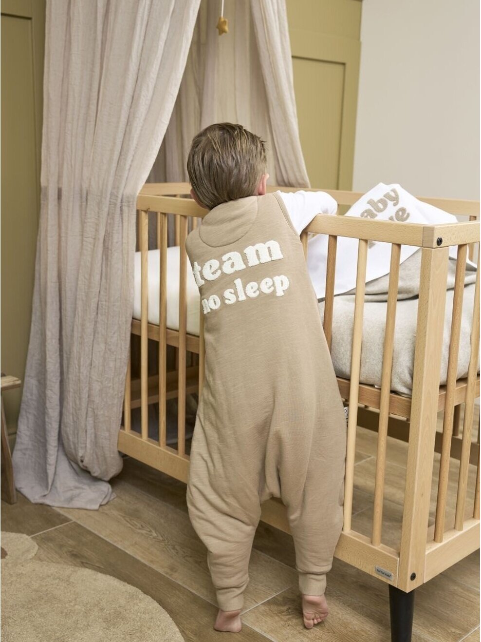 Baby sleep overall winter jumper 104cm, TOG 2.0, Meyco Baby Taupe/offwhite 5 Baby sleep overall winter jumper 104cm, TOG 2.0, Meyco Baby Taupe/offwhite 5