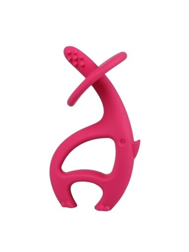 MOMBELLA teether, dancing elephant 3 months+ (Dark Pink)