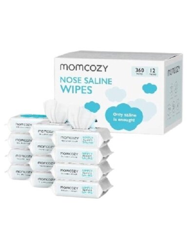 MOMCOZY wet wipes with saline solution, 12 packs, 60 pcs.