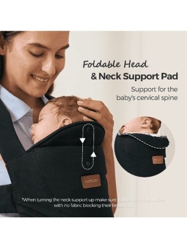 MOMCOZY WEESNUG ergonoomiline beebikandekott, must