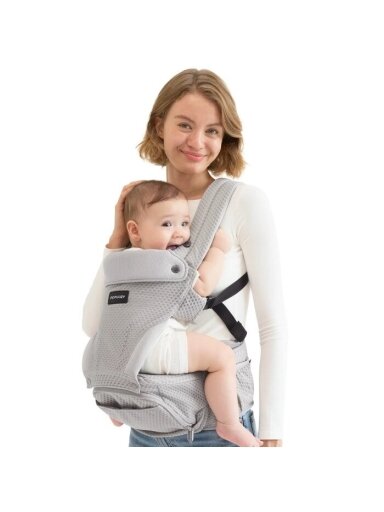MOMCOZY MOVE2FIT 2in1 ergonoomiline kandekott puusaistmega, hall