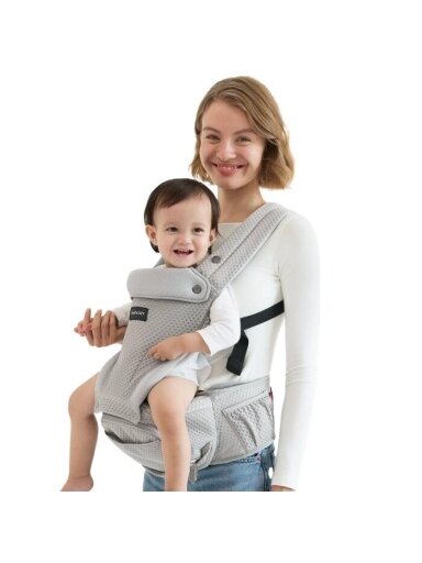 MOMCOZY MOVE2FIT 2in1 ergonoomiline kandekott puusaistmega, hall