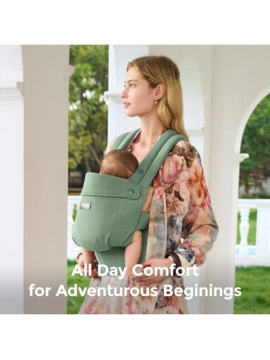 Momcozy ergonoomiline kandmiseade PUREHUG looduslikust linasest kangast, Sage Green