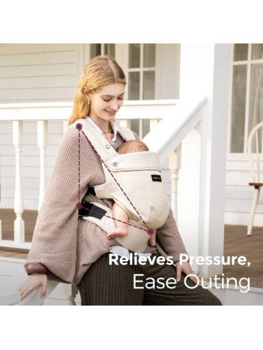 Momcozy ergonoomiline kandmiseade PUREHUG looduslikust linasest kangast, Light Amber