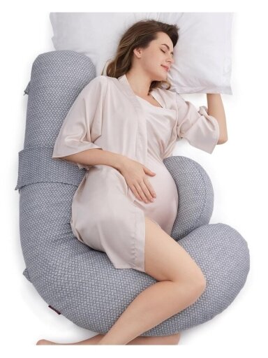 MOMCOZY pillow for pregnant and nursing women, F-shaped