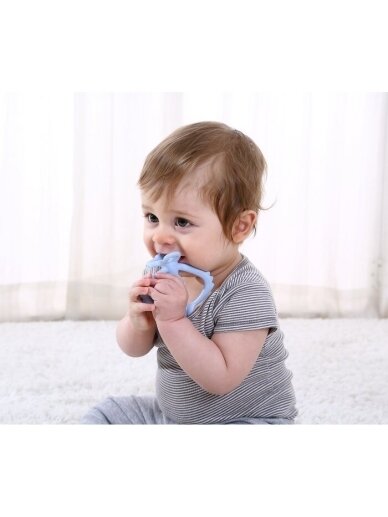 Mombella Monkey Teether Light blue 1 Mombella Monkey Teether Light blue 1