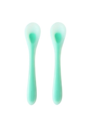 Mombella silicone spoons 2pcs, 3 months+ (Mint)