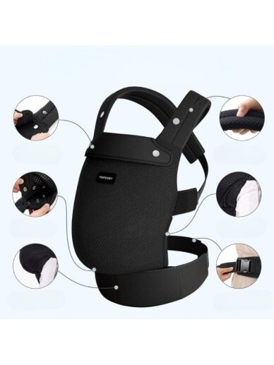 Momcozy ergonomic baby carrier with mesh (Black) 2 Momcozy ergonomic baby carrier with mesh (Black) 2