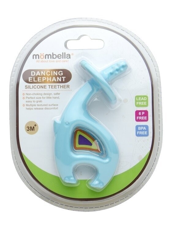 MOMBELLA teether, dancing elephant 3 months+ (Blue) 1
