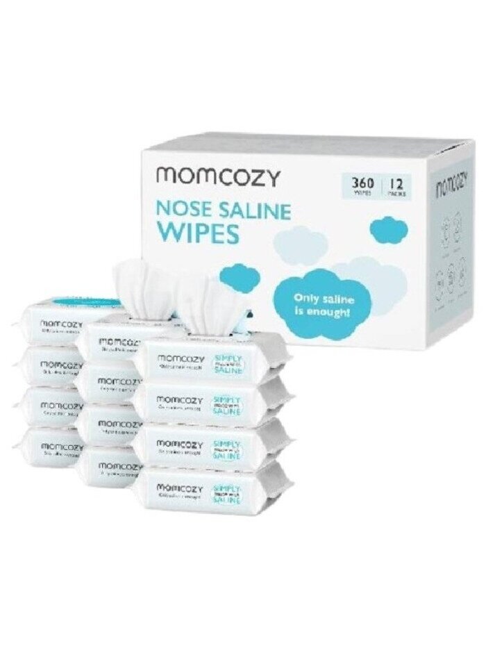 MOMCOZY wet wipes with saline solution, 12 packs, 60 pcs. MOMCOZY wet wipes with saline solution, 12 packs, 60 pcs.