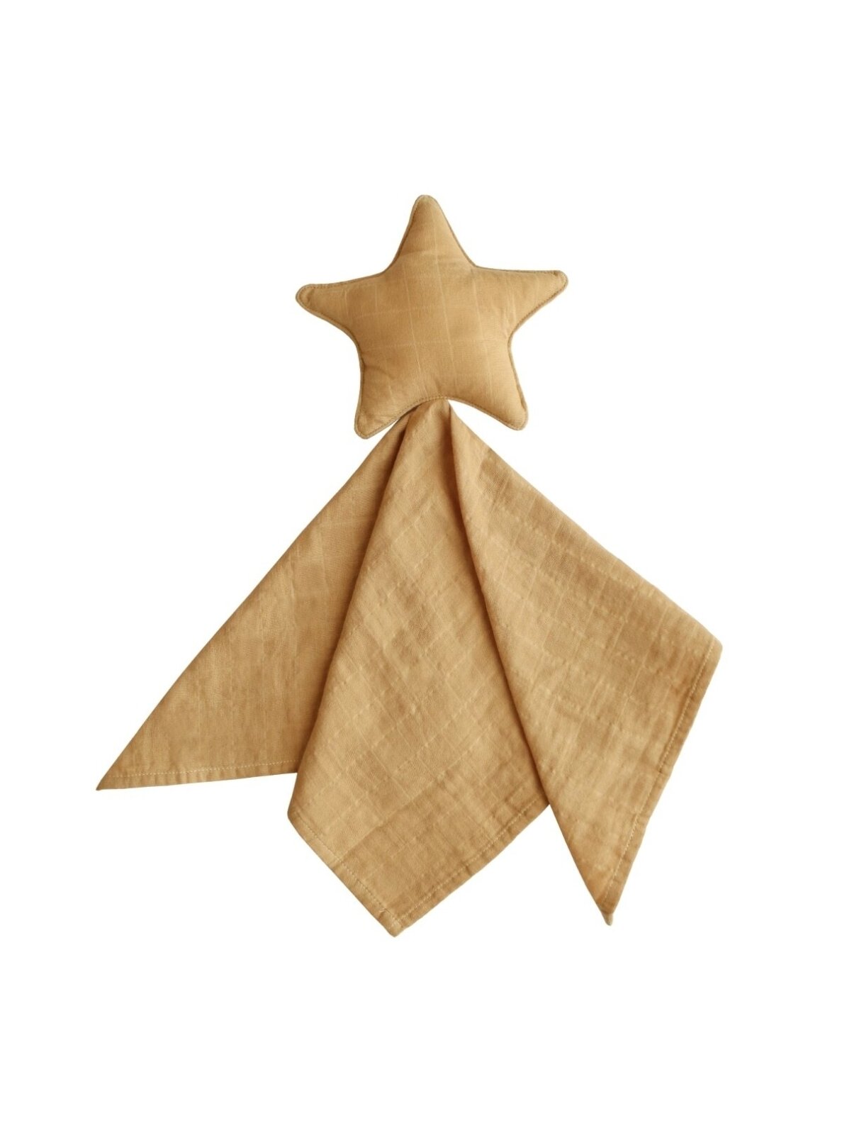 Muslin Lovey Cuddle Blanket Star, Fall Yellow, Mushie