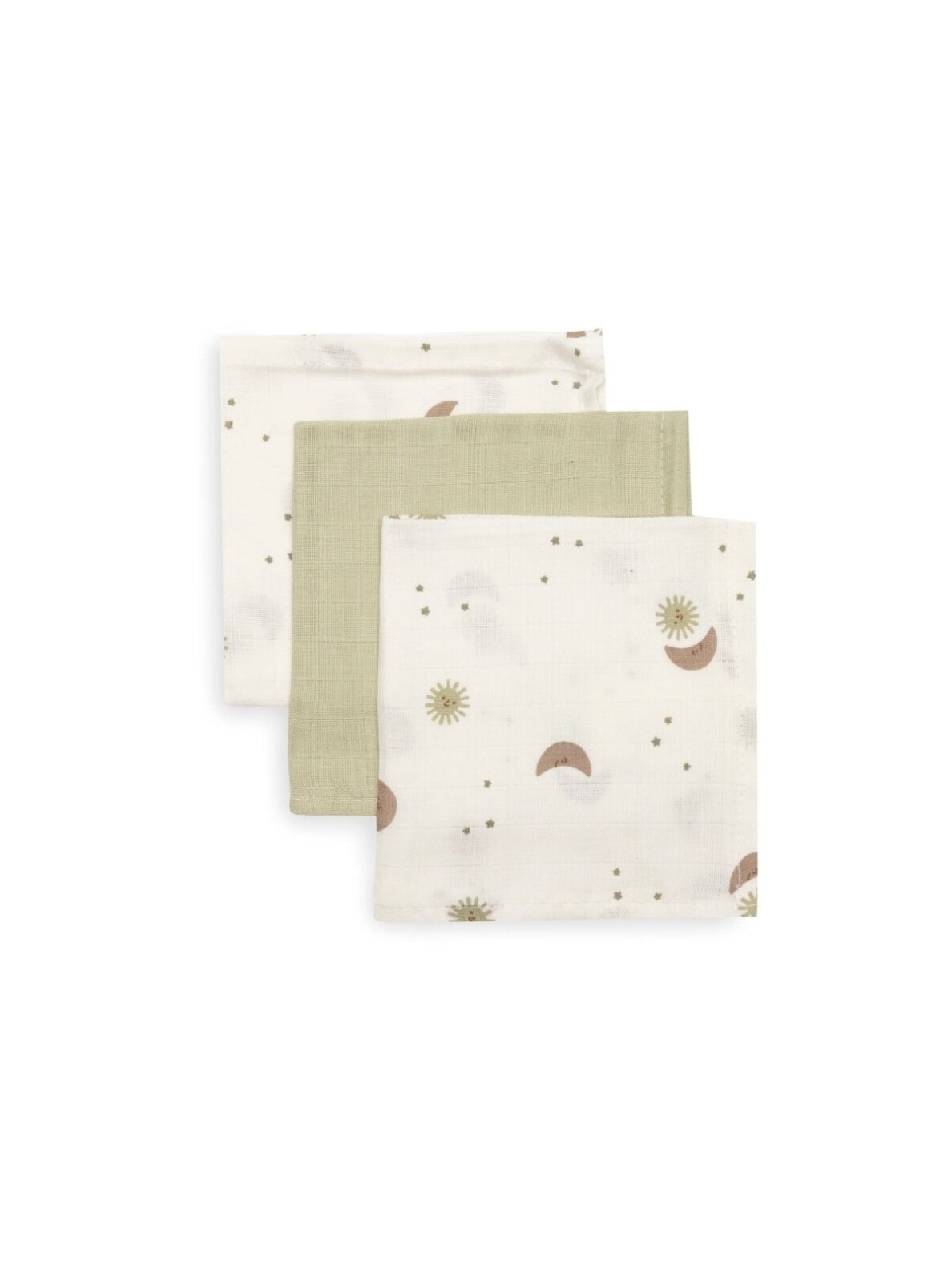 Muslin Mouth Cloths Over the Moon, 31x31 cm, 3 pcs, Jollein