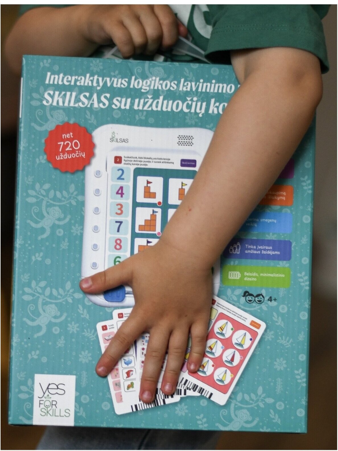 Music player for children "Skilsas" with microphone + Lithuanian-voiced "Talking Cards" 3