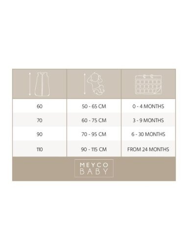 Muslin sleeping bag, TOG 0.5, 70cm, Meyco Baby soft olive