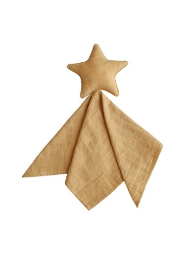 Muslin Lovey Cuddle Blanket Star, Fall Yellow, Mushie Muslin Lovey Cuddle Blanket Star, Fall Yellow, Mushie