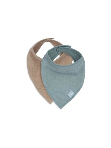 Muslin bibs, 2 pcs., Sea green/Biscuit, Jollein
