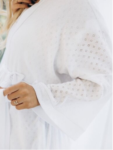 Cotton maternity robe Latte mama (White) 1