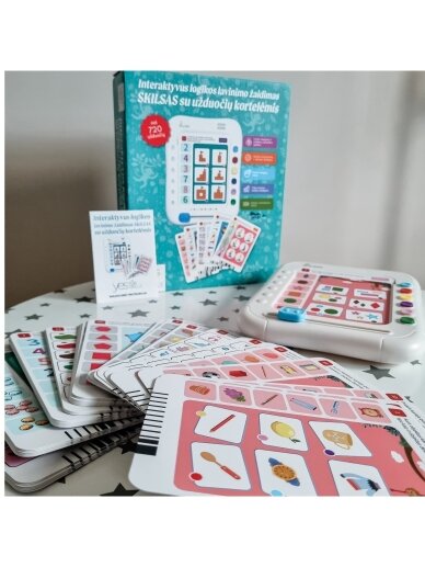 Music player for children "Skilsas" with microphone + Lithuanian-voiced "Talking Cards" 4