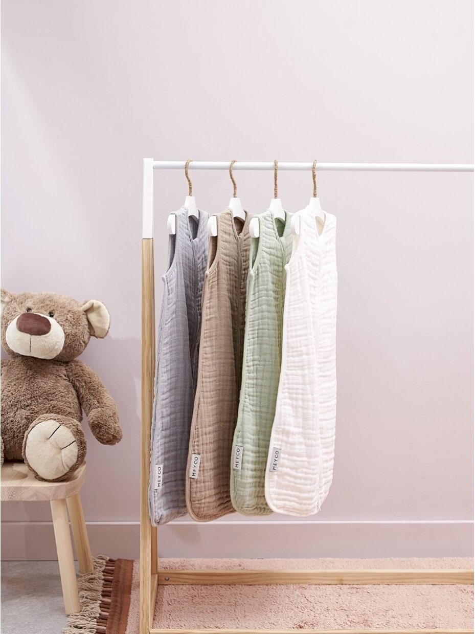 Muslin sleeping bag, TOG 0.5, 70cm, Meyco Baby Uni offwhite 2 Muslin sleeping bag, TOG 0.5, 70cm, Meyco Baby Uni offwhite 2