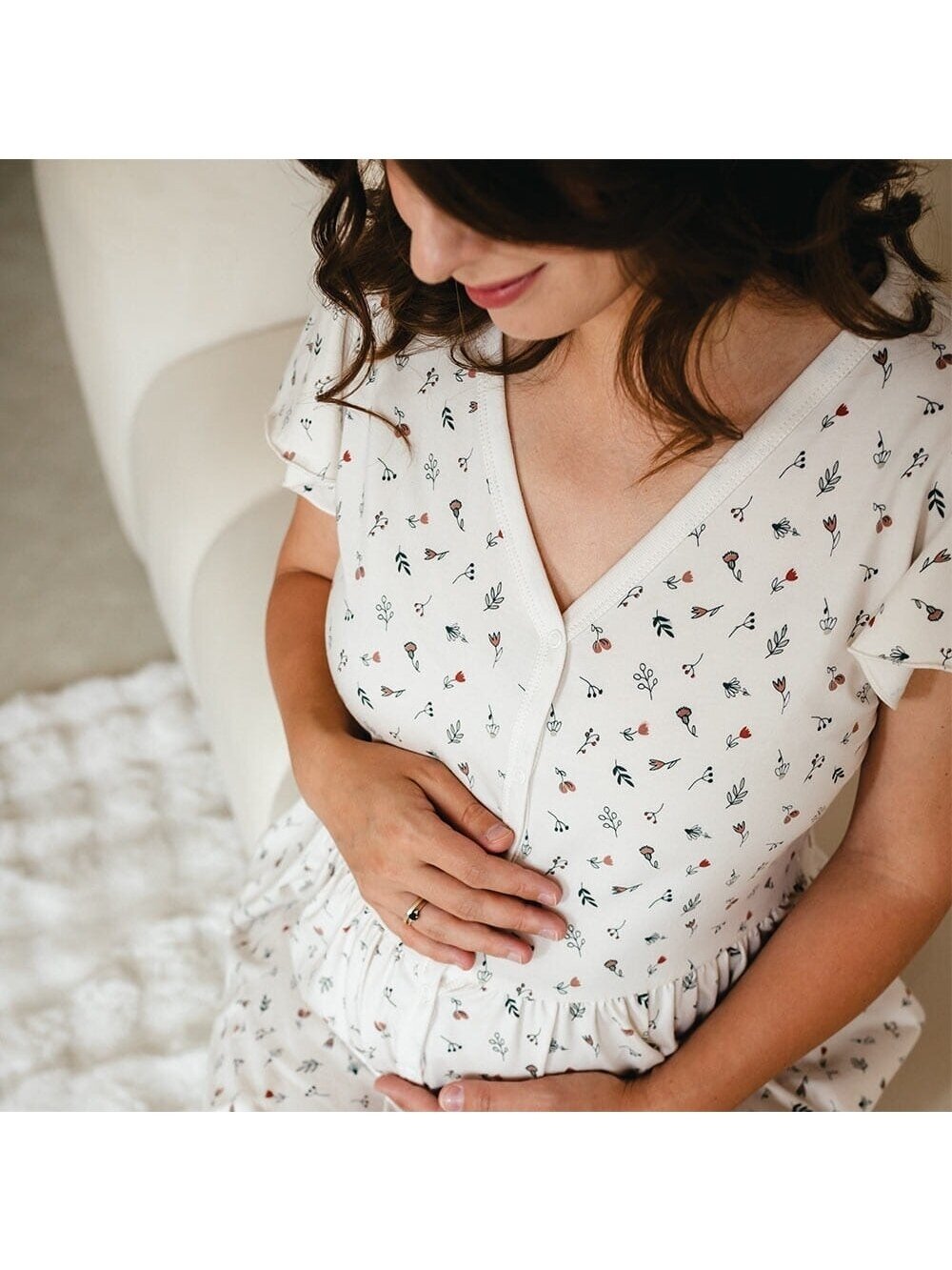 Maternity breastfeeding nightdress, Linda by EEVI Ecru 5 Maternity breastfeeding nightdress, Linda by EEVI Ecru 5