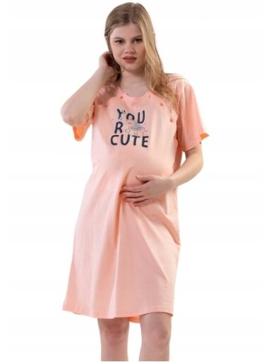 Maternity breastfeeding nightdress by Vienetta (peach) Maternity breastfeeding nightdress by Vienetta (peach)
