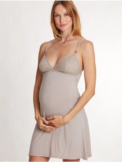 Bliss Strappy Nightgown, Cache Coeur (Taupe) 3 Bliss Strappy Nightgown, Cache Coeur (Taupe) 3