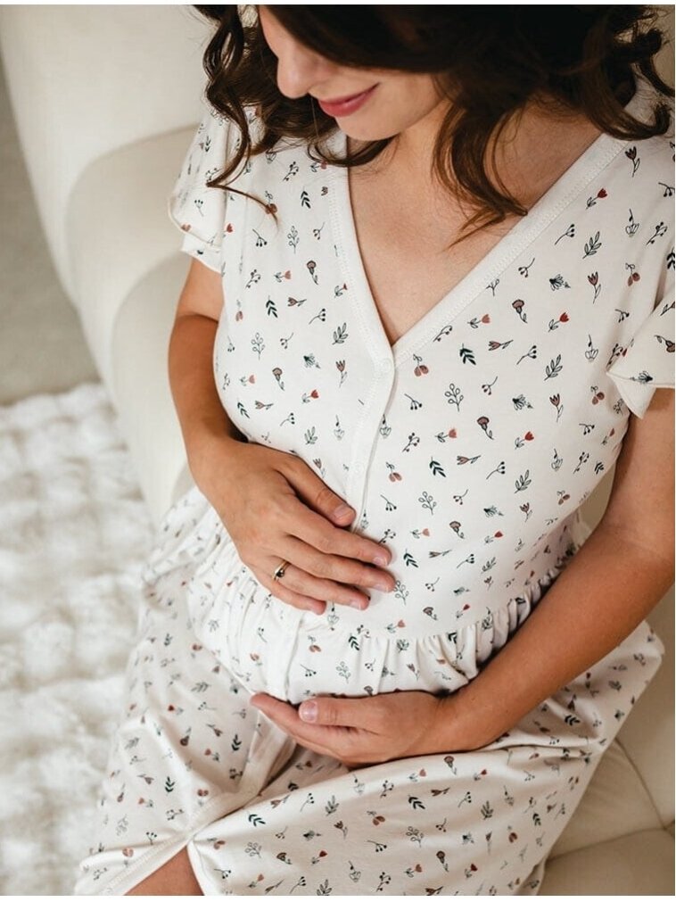 Maternity breastfeeding nightdress, Linda by EEVI Ecru 4 Maternity breastfeeding nightdress, Linda by EEVI Ecru 4