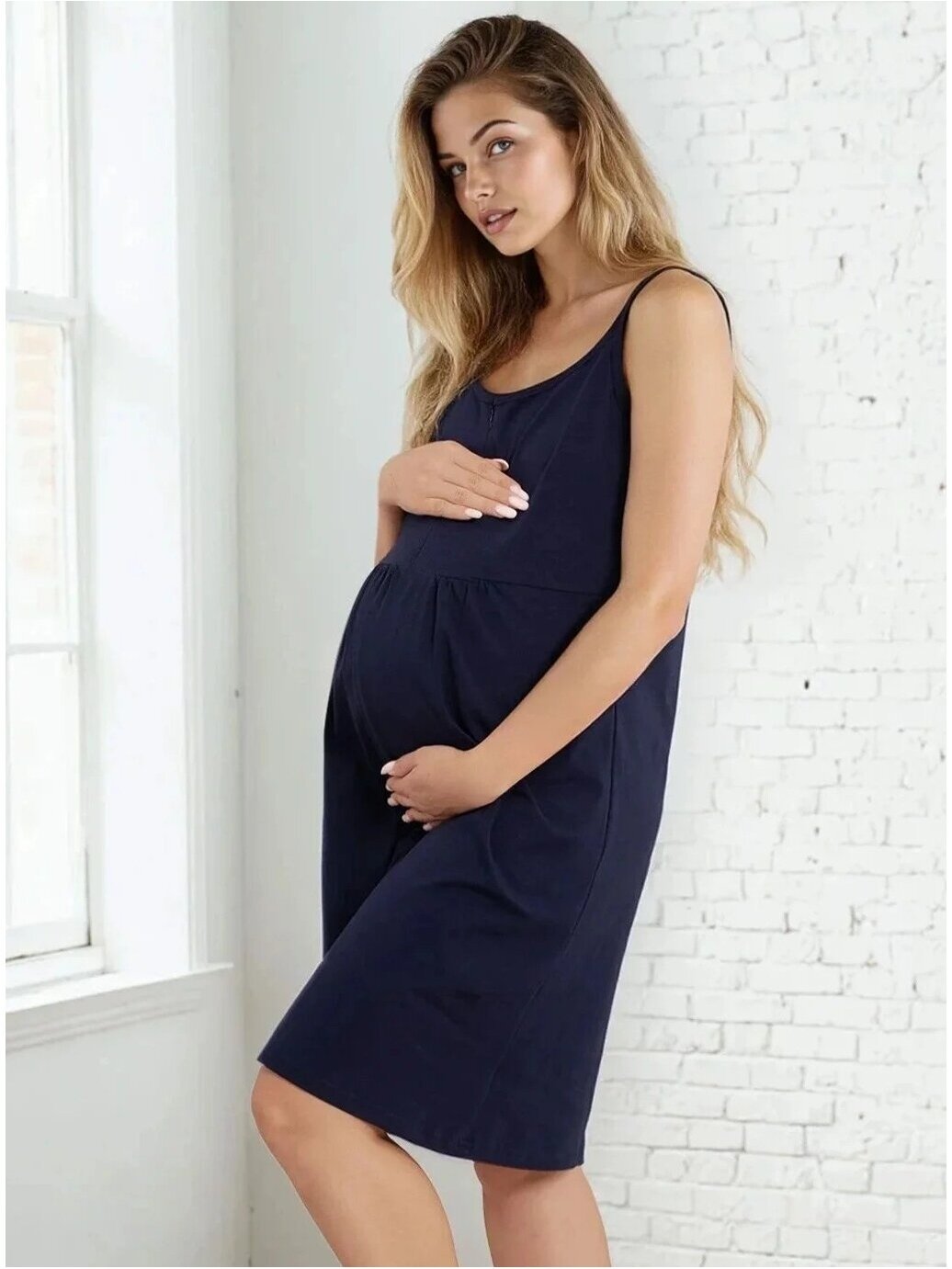 Maternity night shirt Merry, ForMommy (navy blue) 2 Maternity night shirt Merry, ForMommy (navy blue) 2